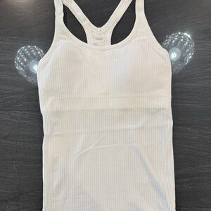 Lululemon White Ribbed Tank Top